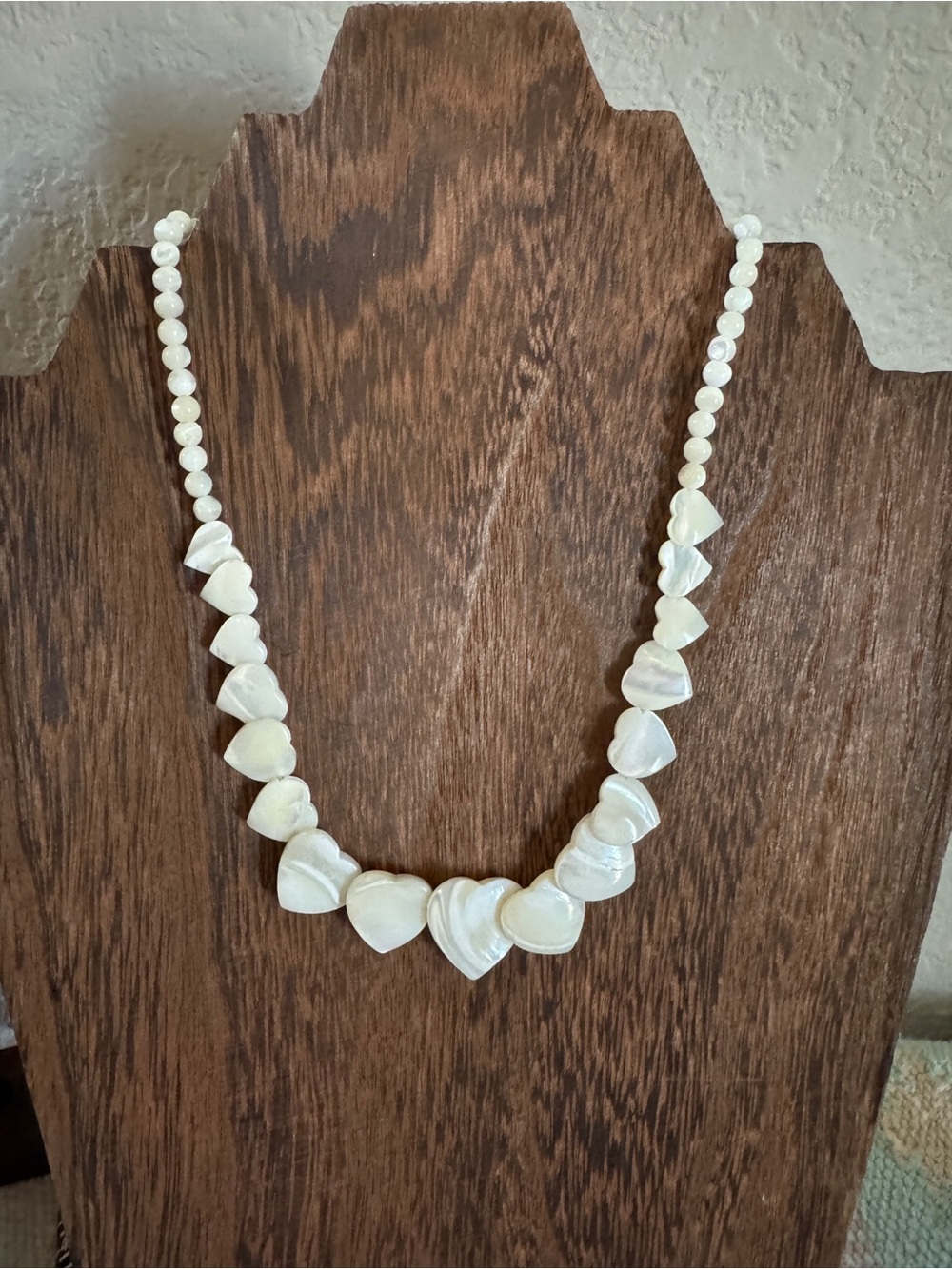 Vintage Mother of Pearl Heart Necklace